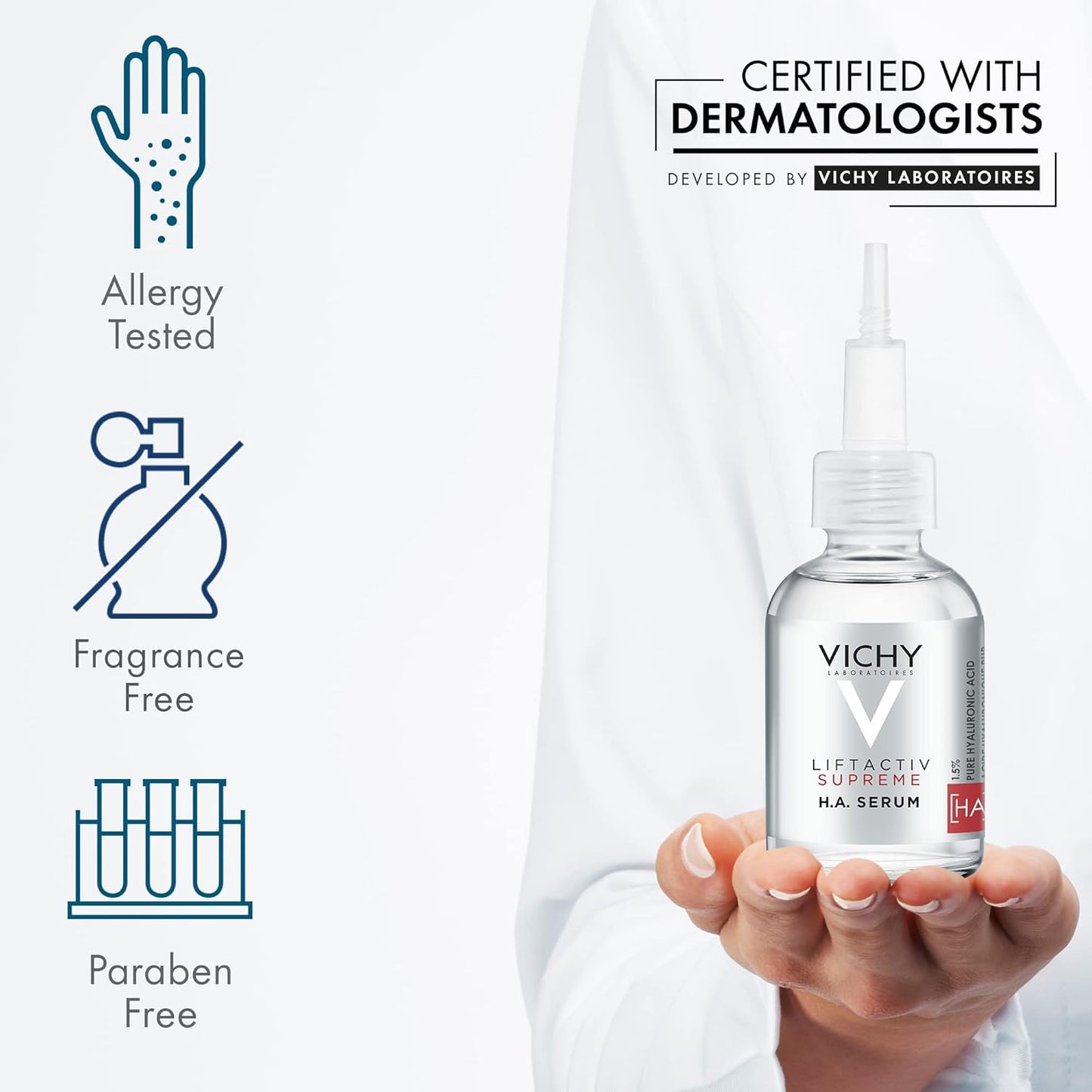 Liftactiv H.A. Wrinkle Corrector, Hyaluronic Acid Serum for Face, 1.5% Hyaluronic Acid + Vitamin C, Hydrating Serum, Plumping & Firming, anti Aging Serum for Wrinkles & Fine Lines
