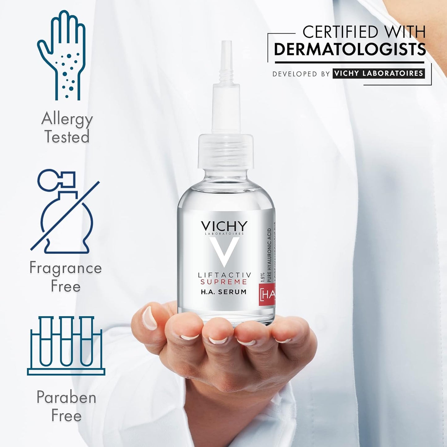Liftactiv H.A. Wrinkle Corrector, Hyaluronic Acid Serum for Face, 1.5% Hyaluronic Acid + Vitamin C, Hydrating Serum, Plumping & Firming, anti Aging Serum for Wrinkles & Fine Lines