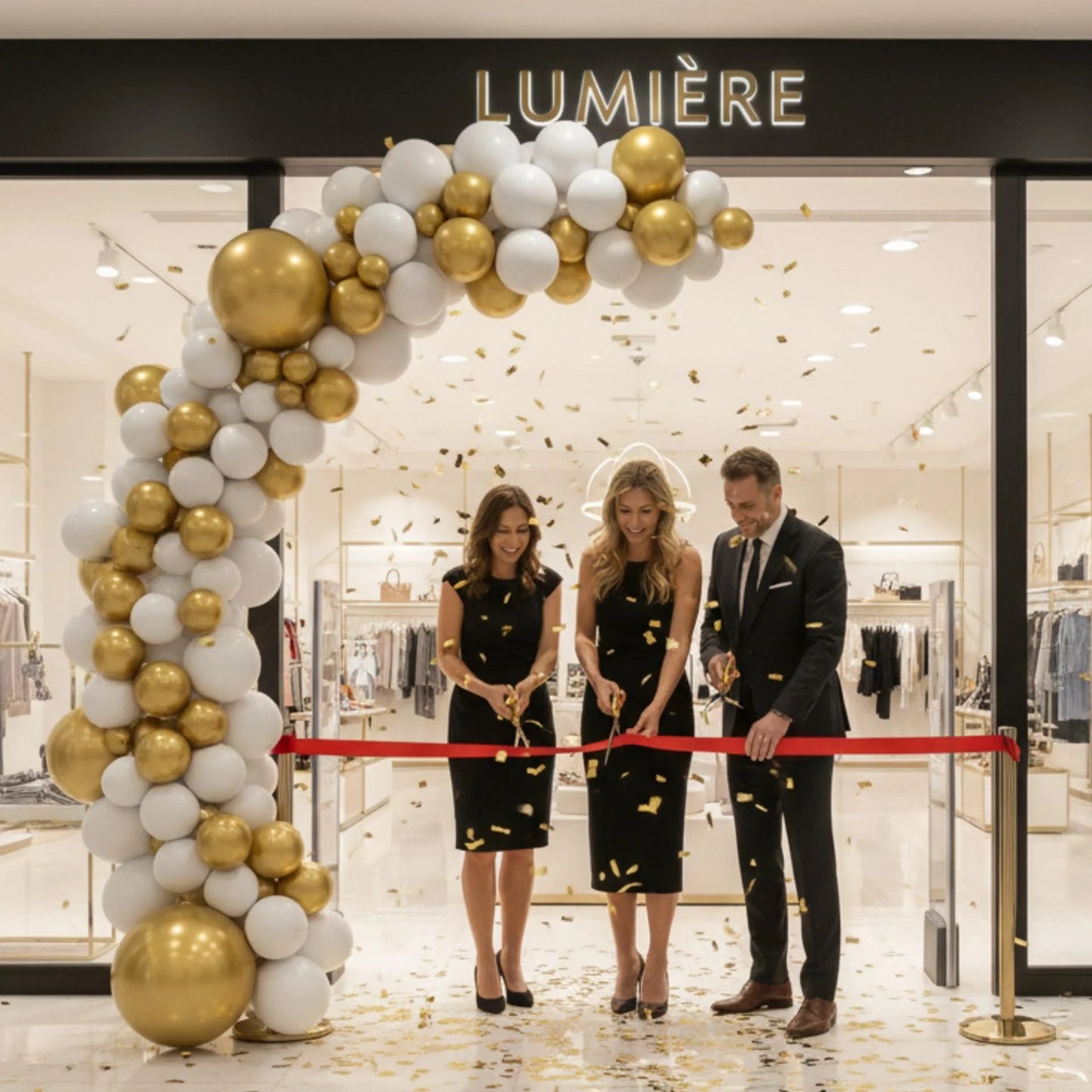 Balloon Garland Arch Kit 146 Pcs White Metallic Gold Confetti Balloons for Baby Shower Birthday Gender Reveal Wedding Party DIY Kit