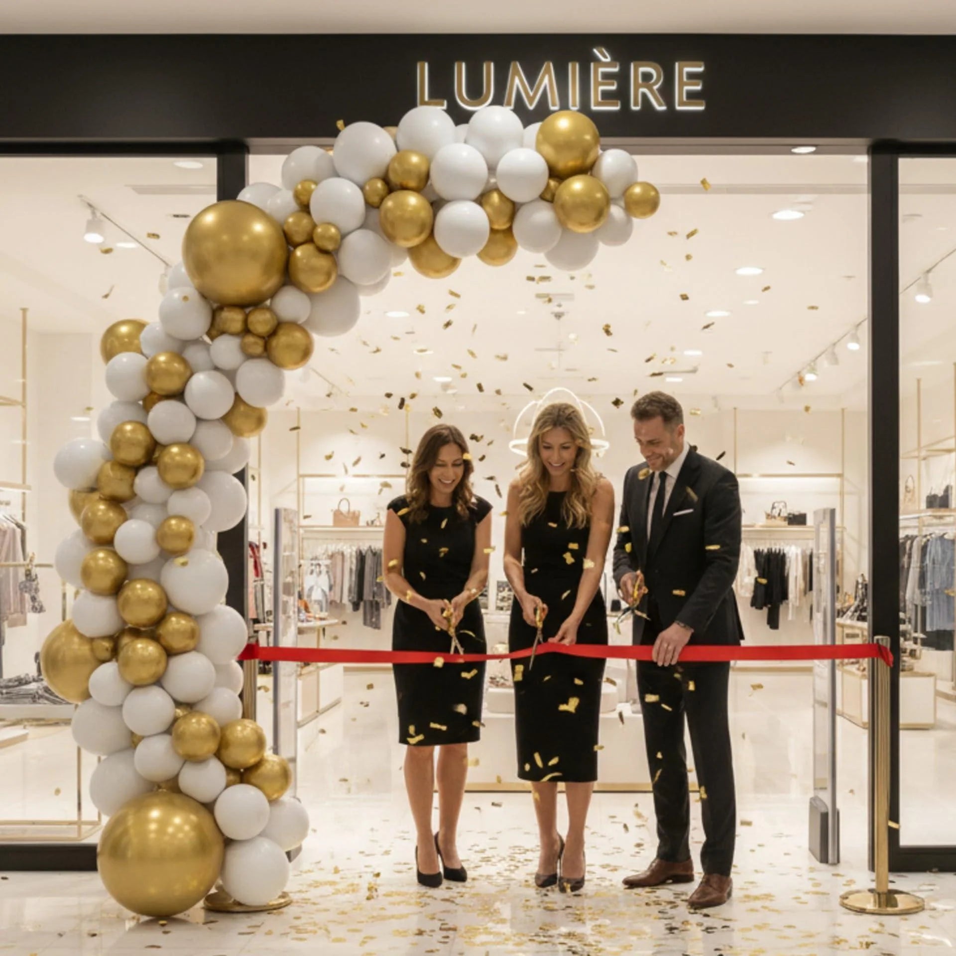 Balloon Garland Arch Kit 146 Pcs White Metallic Gold Confetti Balloons for Baby Shower Birthday Gender Reveal Wedding Party DIY Kit