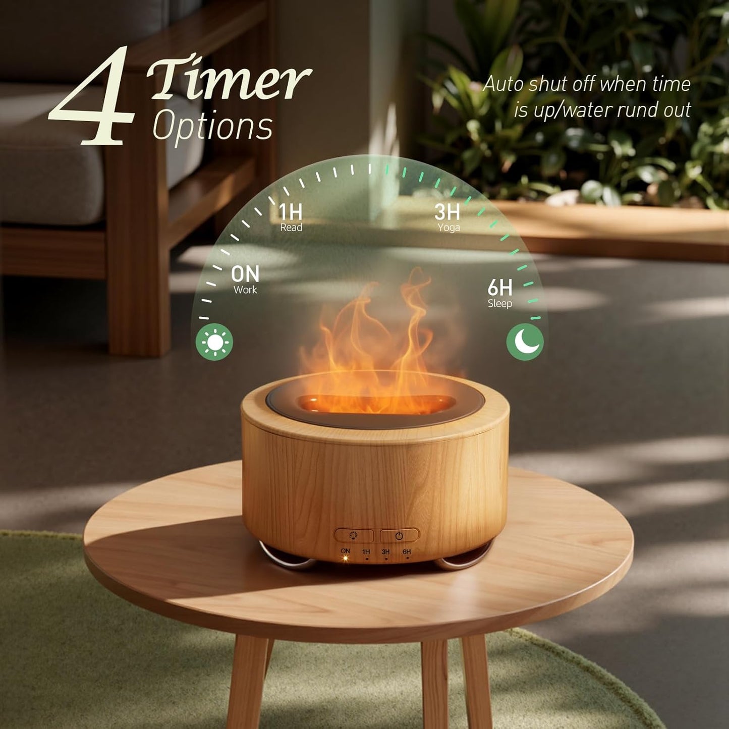 Essential Oil Diffuser for Home: 500ML Aroma Diffuser for Hotel Office Yoga Room - Humidifier with 9 Colors LED Night Light for Kids/Women Home Relaxation, Lemon Yellow