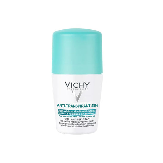 Anti-Transpirant 48H Roll-On Deodorant 4 Sensitive Skin. Anti-White & Yellowish Spots | without Alcohol | Dry-Touch 50Ml Deo