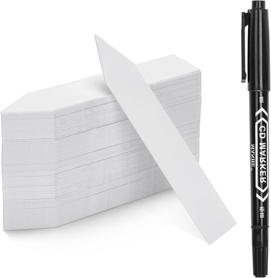 Plant Labels,Plastic Plant Labels 4 Inch,Plant Tags,100 Pcs Nursery Garden Labels Plant Markers for Outdoor Garden Waterproof,Plants Name Tags Stake Tags White with Marking Pen