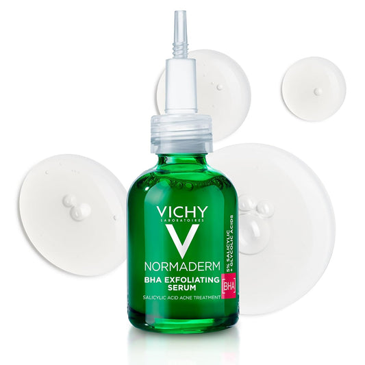 Vichy Normaderm BHA Exfoliating Serum, Salicylic Acid Acne Treatment for Face, Formulated with 4% Glycolic Acid, Gentle Face Exfoliator Clears Blackheads & Acne Blemishes, 1.01 Fl. Oz