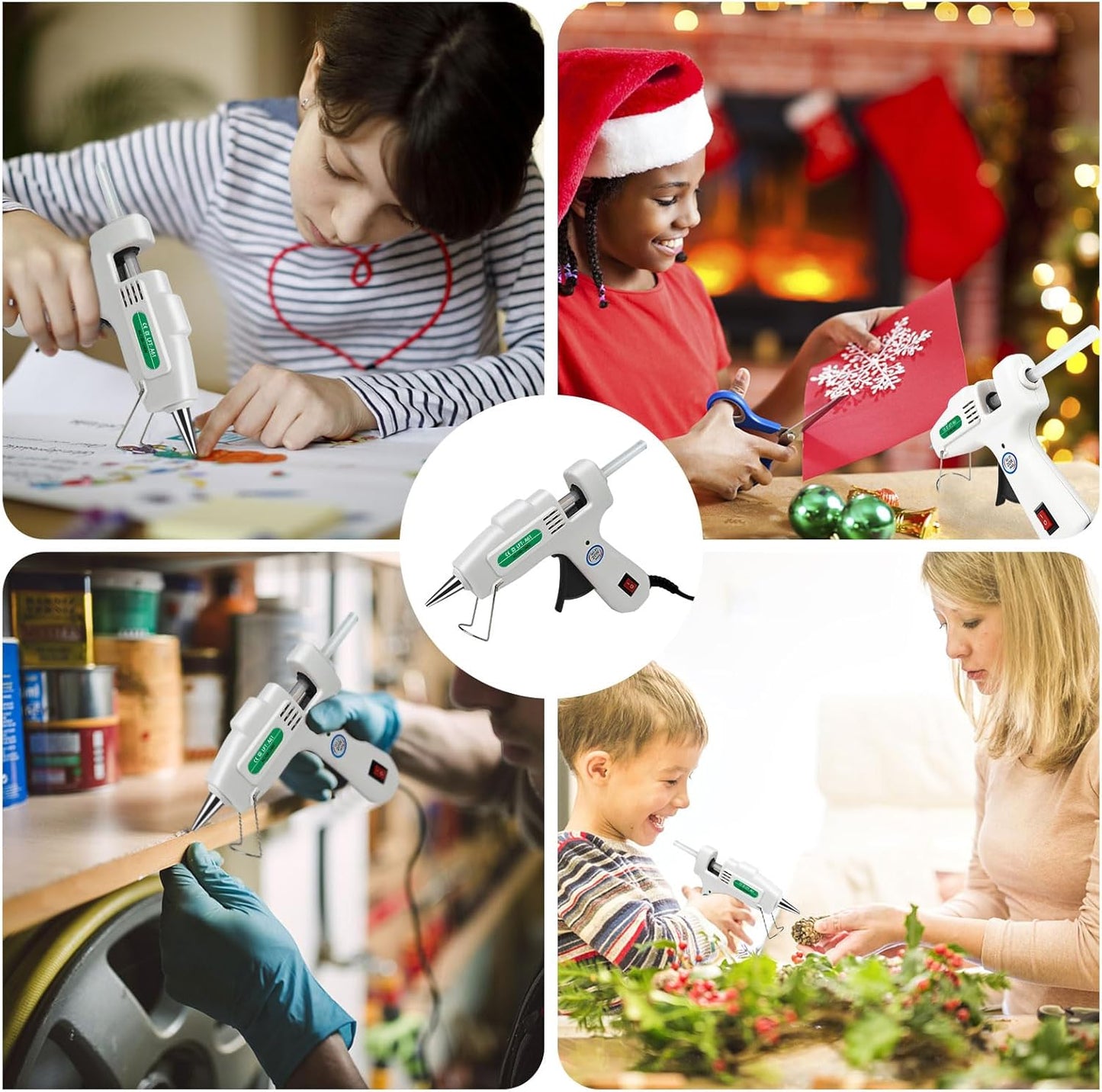 Mini Hot Glue Gun Kit with 30 Glue Sticks - Fast Preheating Hot Melt Gun, High Temp for School Crafts DIY Arts and Quick Home Repairs(White)