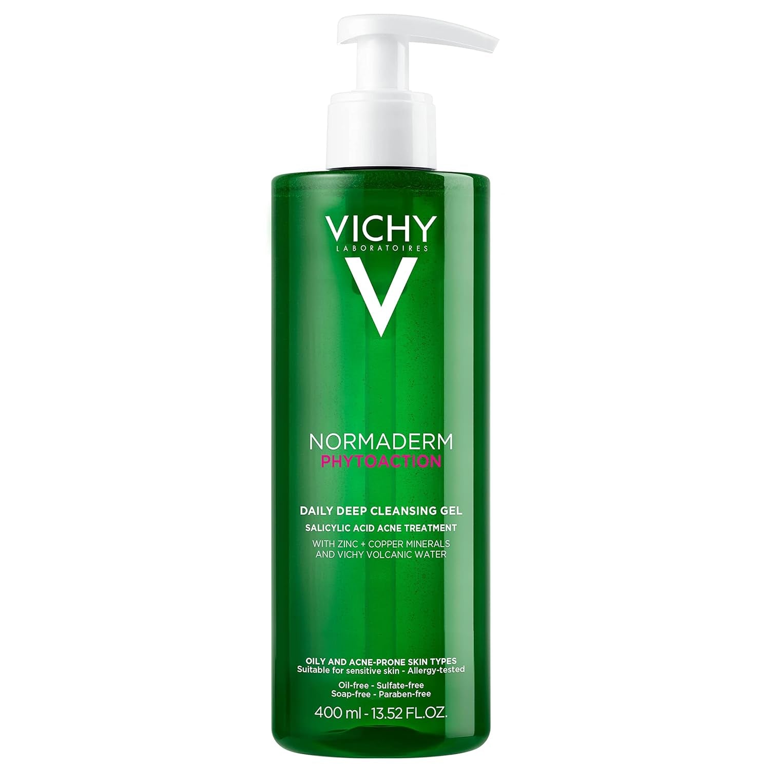 VICHY Normaderm Daily Acne Face Wash, Salicylic Acid Face Cleanser for Oily & Acne Prone Skin, Acne Cleanser That Clears Clogged Pores and Blackhead