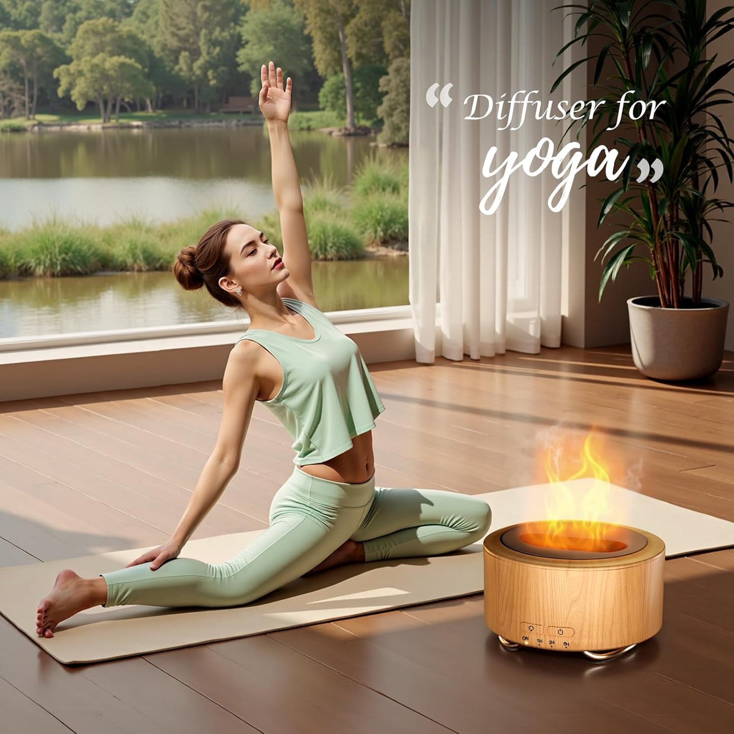 Essential Oil Diffuser for Home: 500ML Aroma Diffuser for Hotel Office Yoga Room - Humidifier with 9 Colors LED Night Light for Kids/Women Home Relaxation, Lemon Yellow